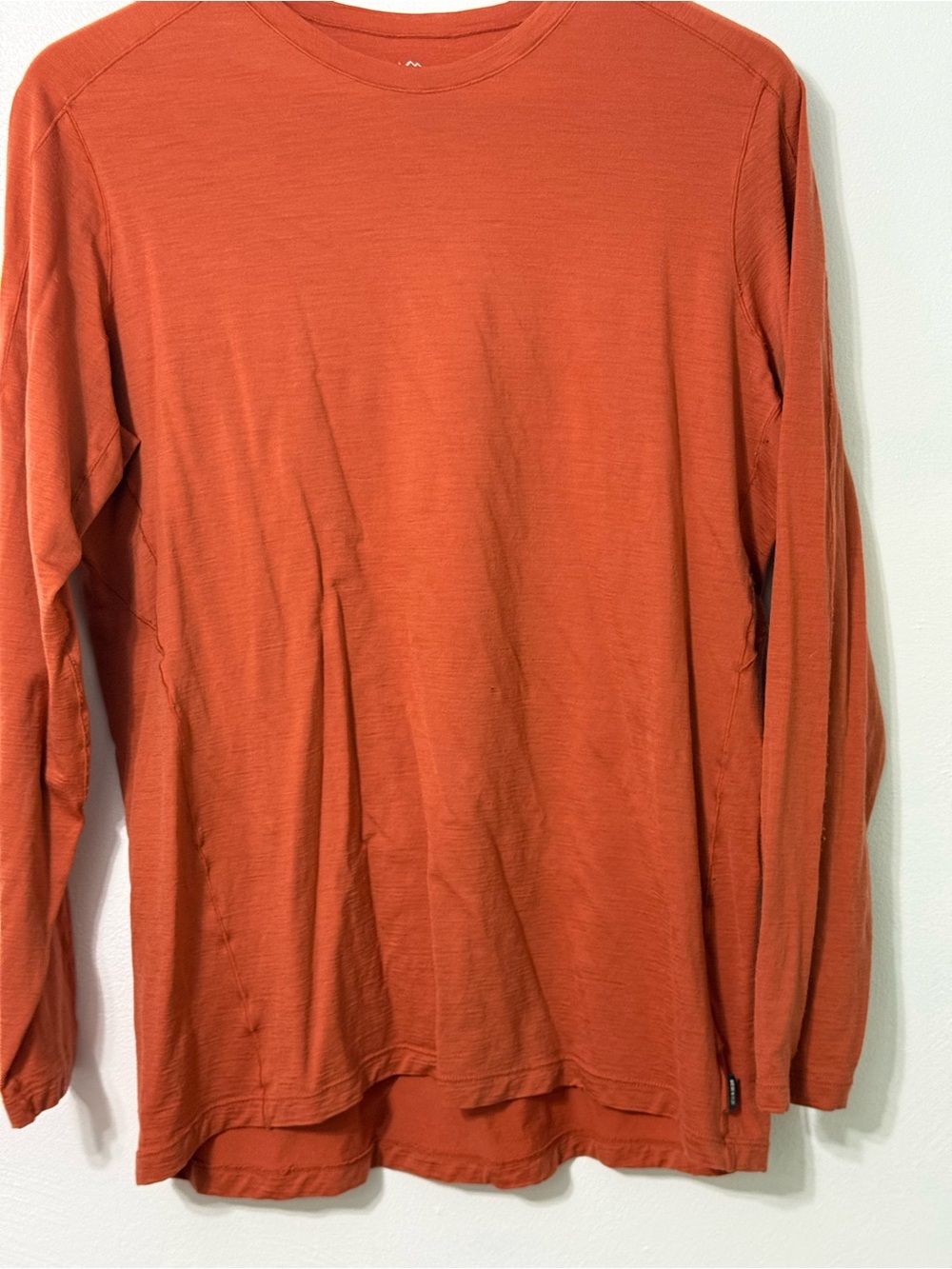 REI Co-op 100% Merino Wool Base Layer Long-Sleeve Crewneck Shirt - Orange *flaw
